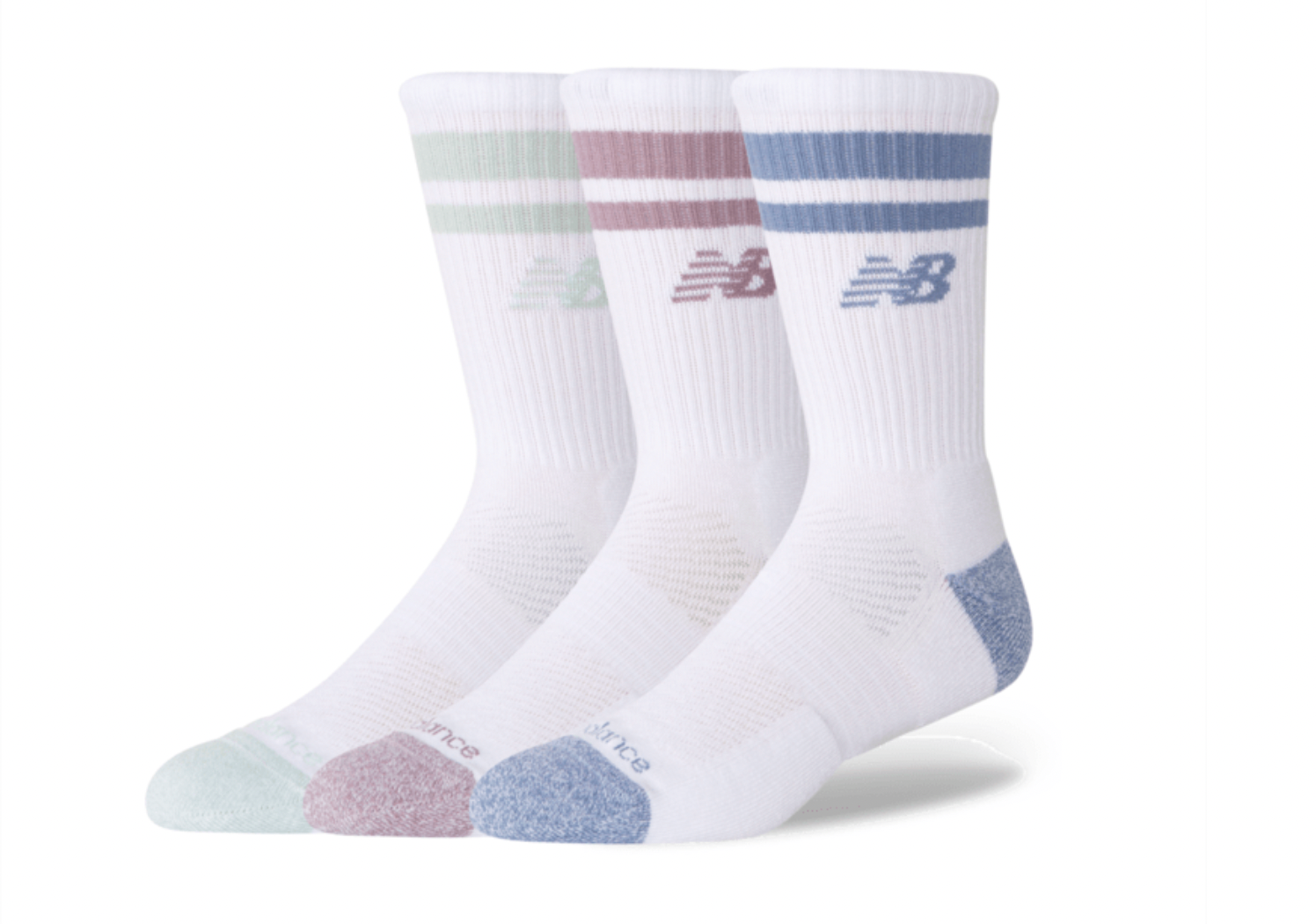 Active Premium Stripe Crew Socks 3 Pack